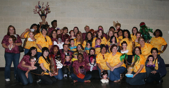 photo of sunstate academy students at the orlando premiere hair show